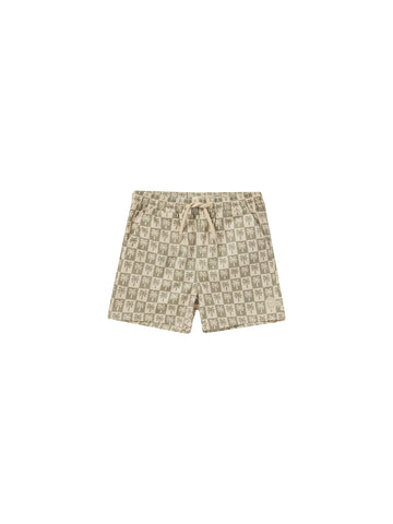 Rylee & Cru Sage Palm Check Boardshort