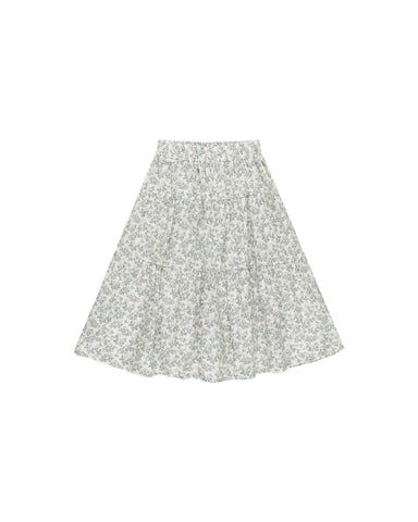 Rylee & Cru Ivory Blossom Tiered Midi Skirt