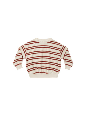 Rylee & Cru Red Stripe Sweatshirt + Track Short Set