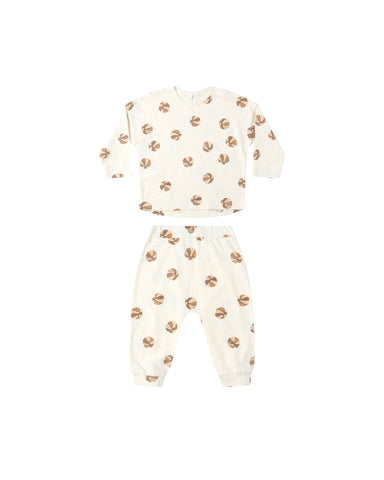 Rylee & Cru Ivory Basketball Tee + Pant Set