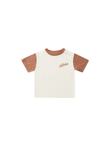 Rylee & Cru Ivory/Clay Aloha Contrast Tee