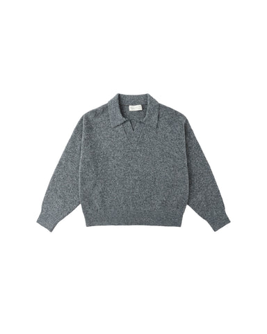 Rylee & Cru Heathered Grey Collared Sweater