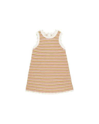 Rylee & Cru Pink Stripe Crochet Tank Mini Dress