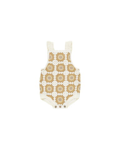 Rylee & Cru Natural Marigold Daisy Crochet Romper