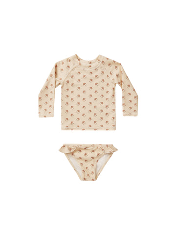 Rylee & Cru Vintage Fleur Maryn Rash Guard Girls Set
