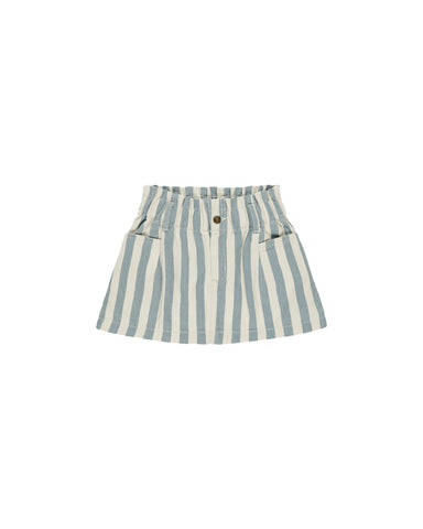 Rylee & Cru Natural Ocean Stripe Denim Mini Skirt