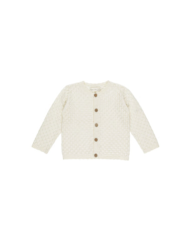 Rylee & Cru Ivory Baby Crochet Cardigan