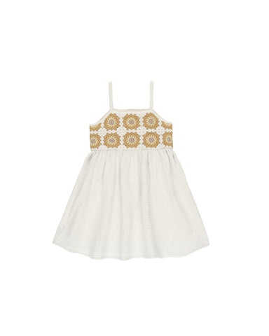 Rylee & Cru Natural Marigold Daisy Crochet Sun Dress