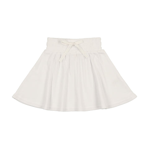 Lil Legs Pure White Basic Ribbed Skirt