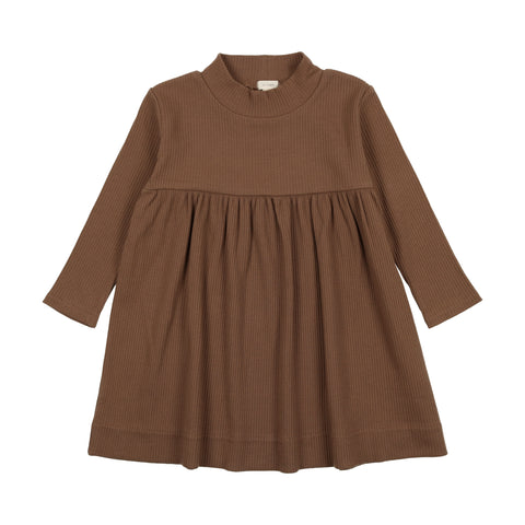 Lil Legs Camel Rib Mockneck Dress