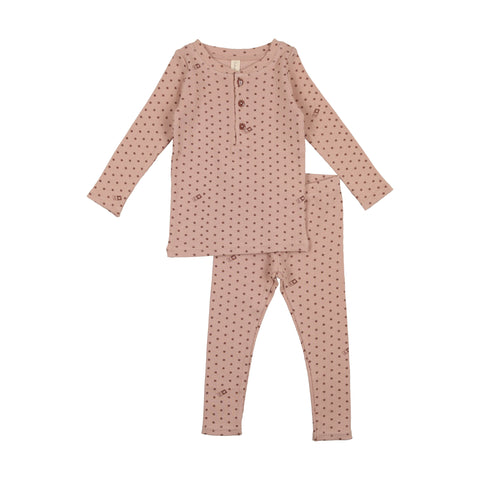 Lilette Ribbed Star Lounge Set Pink / Rose