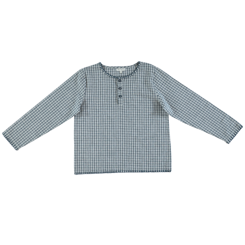 Bebe Organic Blue Check Rigel Shirt