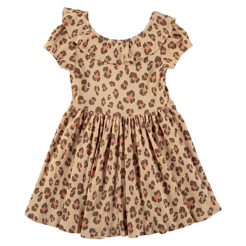 Tocoto Vintage Pink Animal Print Ribbed Dress