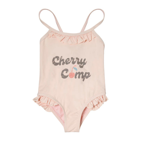 Tocoto Vintage Baby Pink Cherry Camp Swimsuit