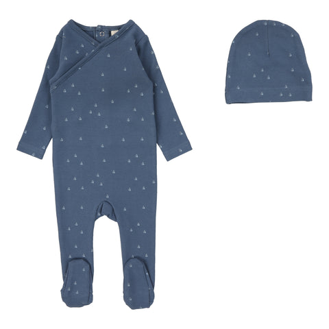 Lilette Off Navy Sail Away Footie Set