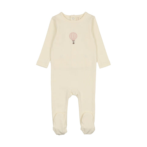 Lilette Cream/Pink Single Hot Air Balloon Footie
