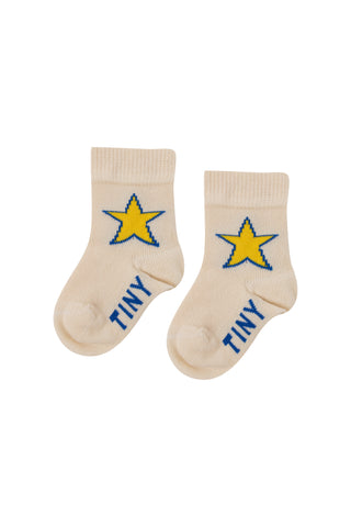 Tinycottons Baby Light Cream Star Medium Socks