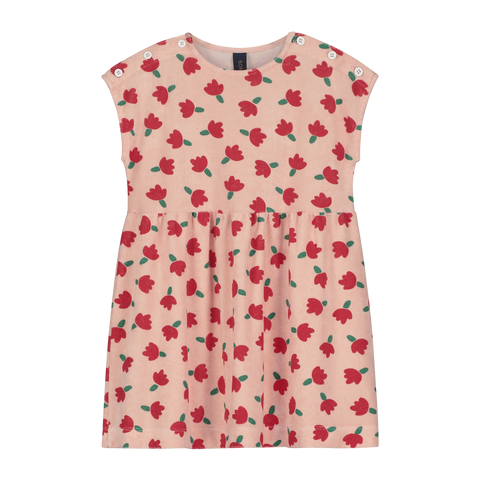 Bonmot Tan Rose Flowers Terry Dress