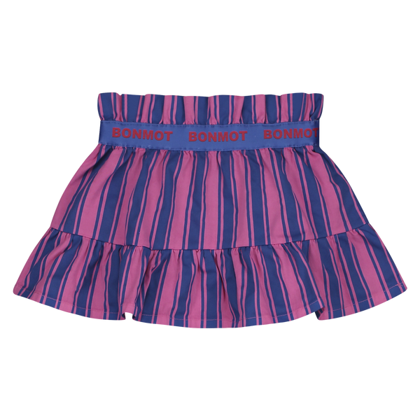 Bonmot Raspberry Vertical Stripes Mini Skirt