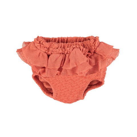 Piupiuchick Terracotta High Waisted Terry Frill Shorties