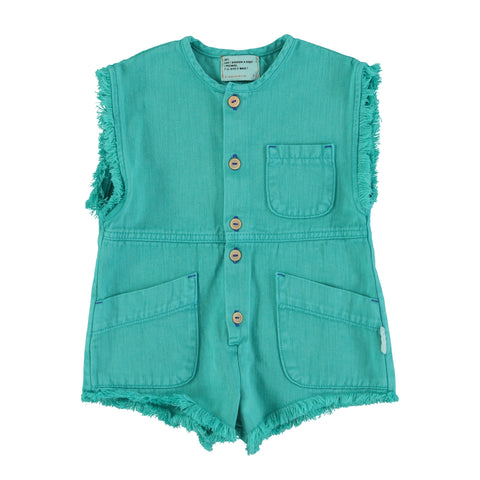 Piupiuchick Girls Turquoise Jumpsuit
