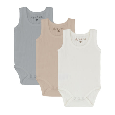 Ely's & Co  3 Pack Tank Ribbed Undershirts 3 Pack