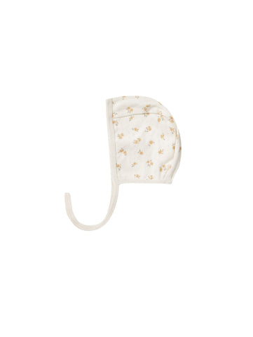 Quincy Mae Ditsy Melon Pointelle Baby Bonnet