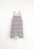 Popelin Navy Striped Knitted Dungarees