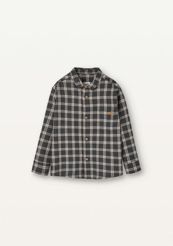 Popelin Grey Plaid Collared Shirt
