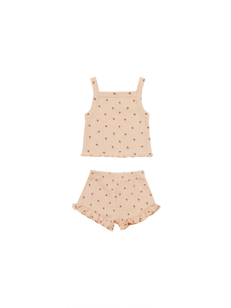 Quincy Mae Shell Strawberries Evie Tank + Shortie Set