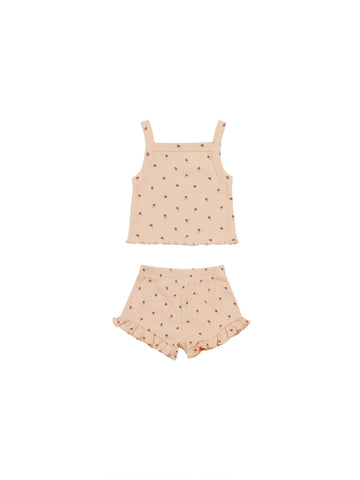 Quincy Mae Shell Strawberries Evie Tank + Shortie Set