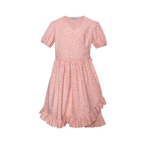 Tiny Bunny Pink Twig Wrap Dress