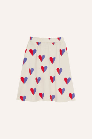 The Campamento Ecru Bicolor Hearts Skirt