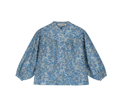 Tangerine Blue Liberty Long Sleeve Blouse