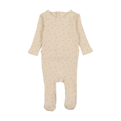 Lilette Cream & Peach Twig Footie