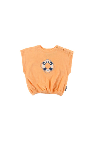 Loud Apparel Baby Soft Orange Top + Bloomer Set