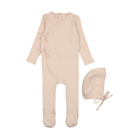 Lilette Petal Vine Pointelle Footie & Hat Set