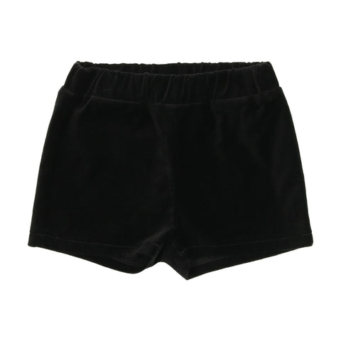 Lil Legs Black Velvet Shorts