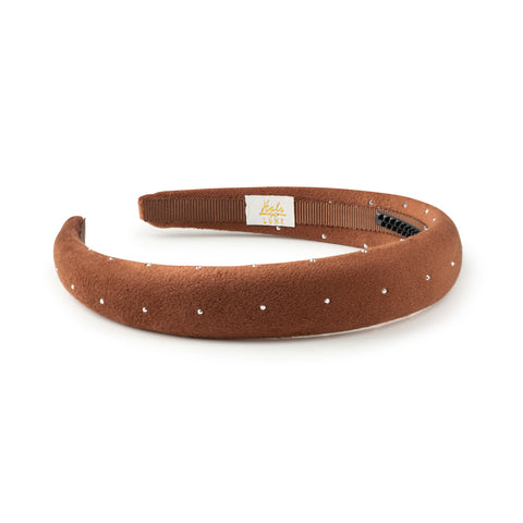 Halo Luxe Chocolate Vivienne Studded Velveteen Headband