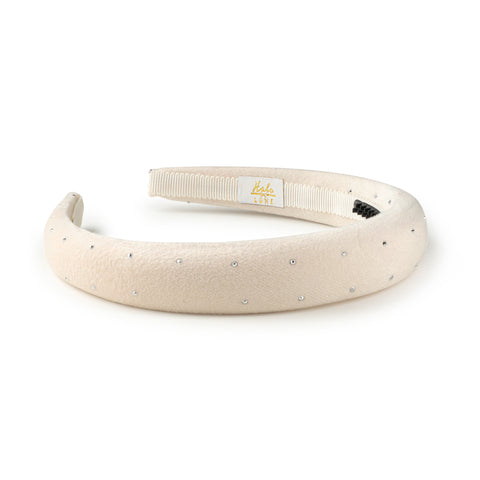 Halo Luxe Ecru Vivienne Studded Velveteen Headband
