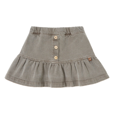 Tocoto Vintage Brown Ruffles Denim Skirt