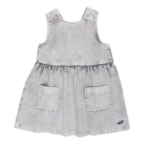 Wynken Ice Grey Denim Swing Pinafore