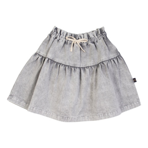 Wynken Ice Grey Denim Drop Waist Skirt