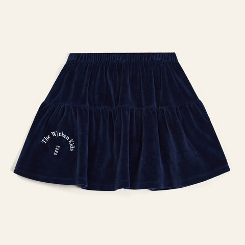 Wynken Deep Navy Velour Sloth Skirt