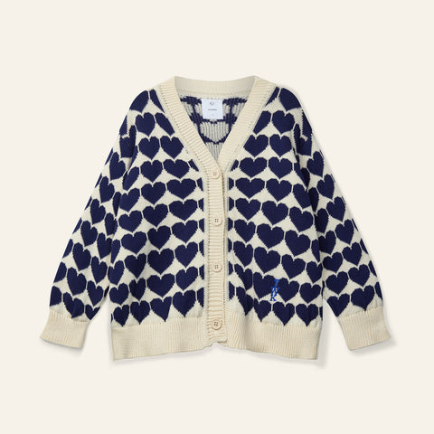 Wynken Navy Lovers Hearts Cardigan