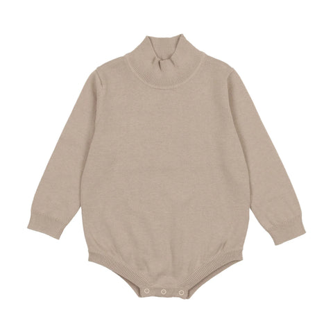 Coco Blanc Oatmeal Knit Mockneck Onesie