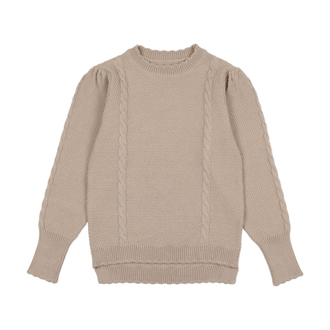 Coco Blanc Oatmeal Scalloped Sweater