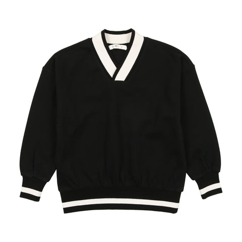 Coco Blanc Black V-neck Sweatshirt