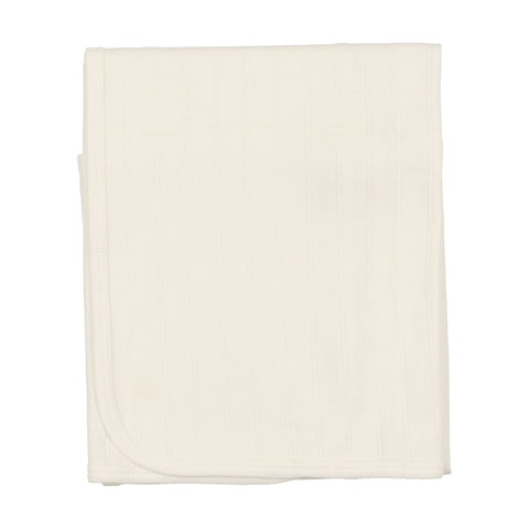 Coco Blanc Ivory Wide Pointelle Blanket