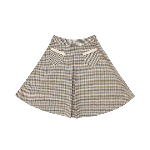Coco Blanc Houndstooth Front Pleat Skirt
